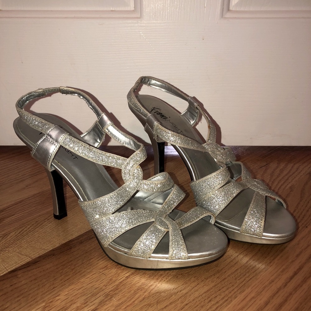 Fioni Night Sparkly Silver Heels
